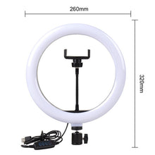 Load image into Gallery viewer, Video Light Dimmable LED Selfie Ring Light USB ring lamp Photography Light with Phone Holder 2M tripod stand for Makeup Youtube
